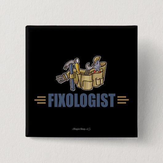 Funny Handyman Vierkante Button 5,1 Cm (Voorkant)