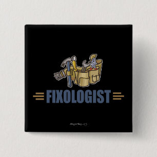 Funny Handyman Vierkante Button 5,1 Cm