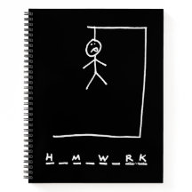 Funny Hangman Homework School Notitieboek