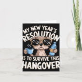 Funny Hangover Survival Dog New Year's Resolution  Kaart (Voorkant)