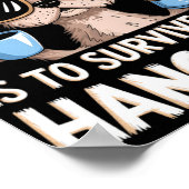 Funny Hangover Survival Dog New Year's Resolution  Poster (Hoek)