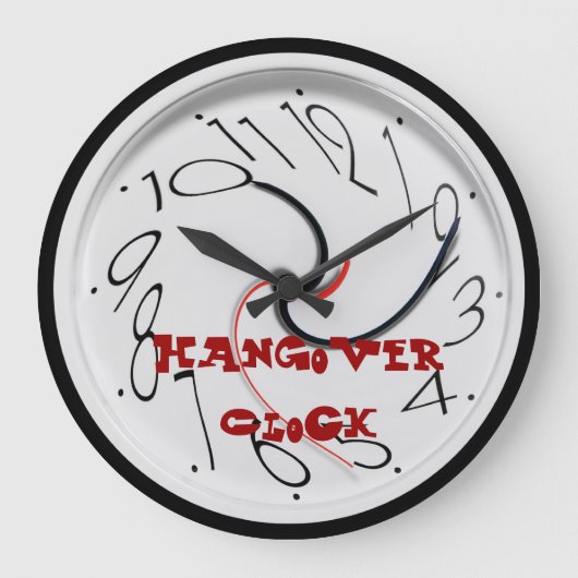 Funny Hangover Wall Clocks Grote Klok (Voorkant)