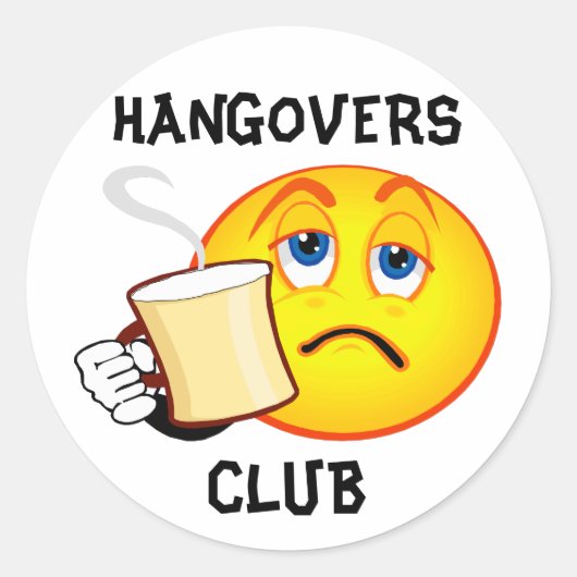 Funny Hangovers Club Sticker (Voorkant)