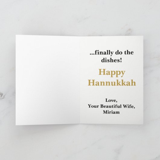 Funny Hannukkah Hanukka Chanukah Chanoeka Kaart (Binnen)
