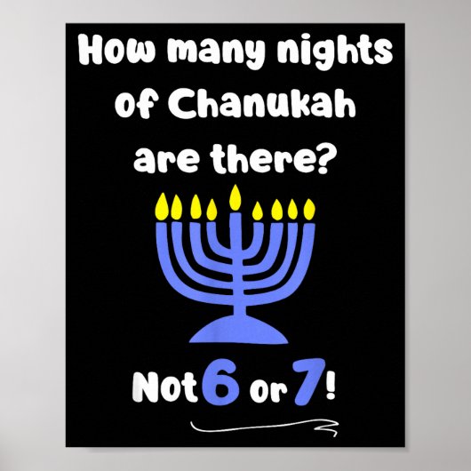 Funny Hanukkah 67 Meme Teacher How Many Nights Of  Poster (Voorkant)