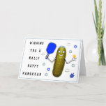 Funny Hanukkah Cards Feestdagen Kaart<br><div class="desc">Creatieve Hanukkah pickleball wenskaarten. Tekst bewerken om aan te passen voor familie en pickleball vrienden.</div>