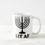 Funny hanukkah chanukah menorah lit af koffiemok<br><div class="desc">Funny hanukkah chanukah menorah lit af</div>