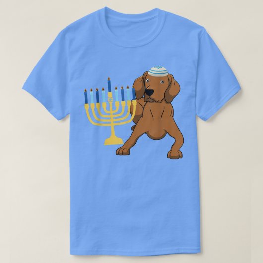 Funny Hanukkah Chanukah Vizsla Dog Lover Menorah J T-shirt (Design voorkant)