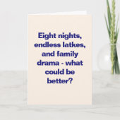 Funny Hanukkah Family Quote Sassy Blue Custom Feestdagen Kaart (Voorkant)
