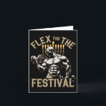 Funny Hanukkah Jewish Gym Workout Flex Festival  Kaart<br><div class="desc">Funny Hanukkah Jewish Gym Workout Flex Festival</div>