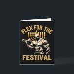 Funny Hanukkah Jewish Gym Workout Flex For The Fes Kaart<br><div class="desc">Funny Hanukkah Jewish Gym Workout Flex For The Festival</div>