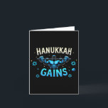 Funny Hanukkah Jewish Gym Workout Hanukkah Gains  Kaart<br><div class="desc">Funny Hanukkah Jewish Gym Workout Hanukkah Gains</div>
