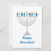 Funny Hanukkah menorah en kaarsen Feestdagenkaart (Voorkant)