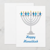 Funny Hanukkah menorah en kaarsen Feestdagenkaart (Voorkant / Achterkant)