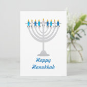 Funny Hanukkah menorah en kaarsen Feestdagenkaart (Staand voorkant)