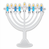 Funny Hanukkah menorah en kaarsen Sticker (Voorkant)