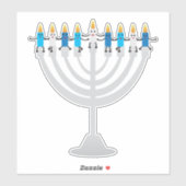 Funny Hanukkah menorah en kaarsen Sticker (Vel)