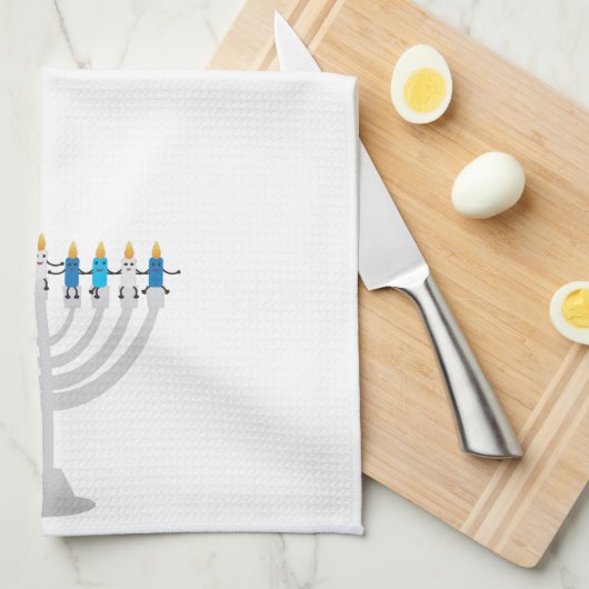 Funny Hanukkah menorah en kaarsen Theedoek (Quarter Fold)