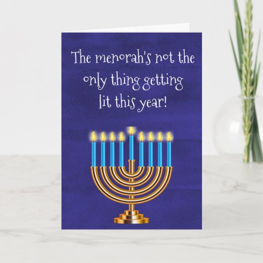 Funny Hanukkah Menorah Feestdagen Kaart (Voorkant)
