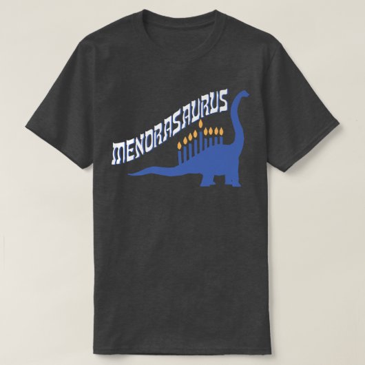 Funny Hanukkah Menorasaurus Brachiosaurus & Menora T-shirt (Design voorkant)