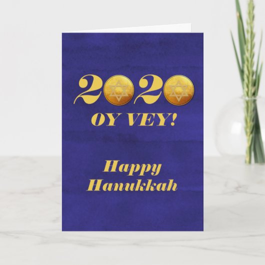 Funny Hanukkah Oy Vey 2020 Gelt Coin Feestdagen Kaart (Voorkant)