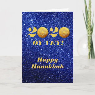 Funny Hanukkah Oy Vey 2020 Gelt Coin glitter Feestdagen Kaart