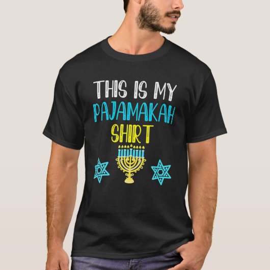Funny Hanukkah Pajama Dit is mijn pyjamakah T-shirt (Voorkant)