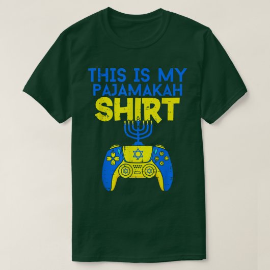 Funny Hanukkah Pajama Gaming Menorah Video Control T-shirt (Design voorkant)