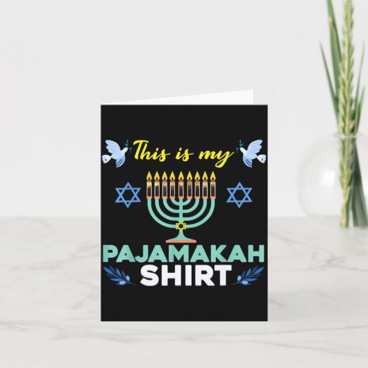 Funny Hanukkah Pajama Shirt This Is My Pajamakah G Kaart (Voorkant)