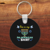 Funny Hanukkah Pajama Shirt This Is My Pajamakah G Sleutelhanger (Voorkant)