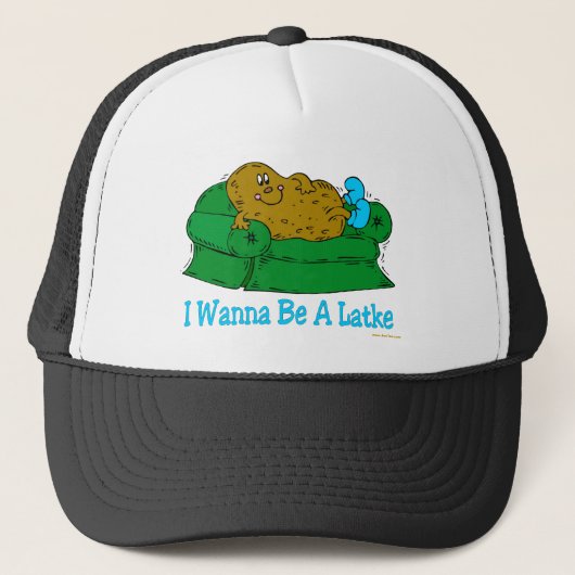 FUNNY HANUKKAH SHIRT "WIL EEN LATKE ZIJN" TRUCKER PET (Voorkant)