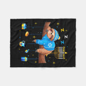 Funny Hanukkah Sloth Jewish Chanukah Sleeng Hanukk Fleece Deken (Voorkant (Horizontaal))