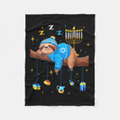 Funny Hanukkah Sloth Jewish Chanukah Sleeng Hanukk Fleece Deken (Voorkant)