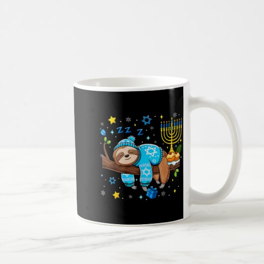 Funny Hanukkah Sloth Jewish Chanukah Sleeng Hanukk Koffiemok (Rechts)
