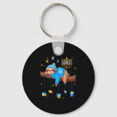 Funny Hanukkah Sloth Jewish Chanukah Sleeng Hanukk Sleutelhanger (Voorkant)