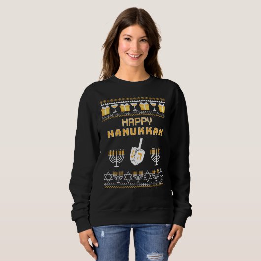 Funny Hanukkah Ugly Sweatshirt (Voorkant volledig)