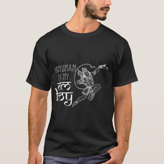 Funny Hanuman is mijn Om Boy Hindu God (2) T-shirt (Voorkant)