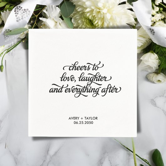 Funny Happily Ever After Wedding Napkins Servet