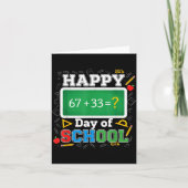 Funny Happy 100 Days Of School Math Teacher Six Se Kaart (Voorkant)