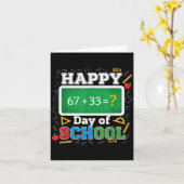 Funny Happy 100 Days Of School Math Teacher Six Se Kaart (Gele Bloem)