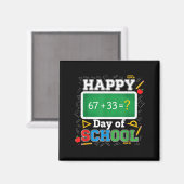 Funny Happy 100 Days Of School Math Teacher Six Se Magneet (Voorkant / Achterkant)