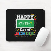 Funny Happy 100 Days Of School Math Teacher Six Se Muismat (Met muis)