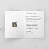 Funny Happy 3rd Birthday Boy, Dino, Personalized  Kaart (Binnen)