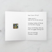 Funny Happy 3rd Birthday Son, Dino, Personalized Kaart (Binnen)