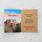 FUNNY Happy 47th Birthday -  Oranje truck Kaart (Binnen)