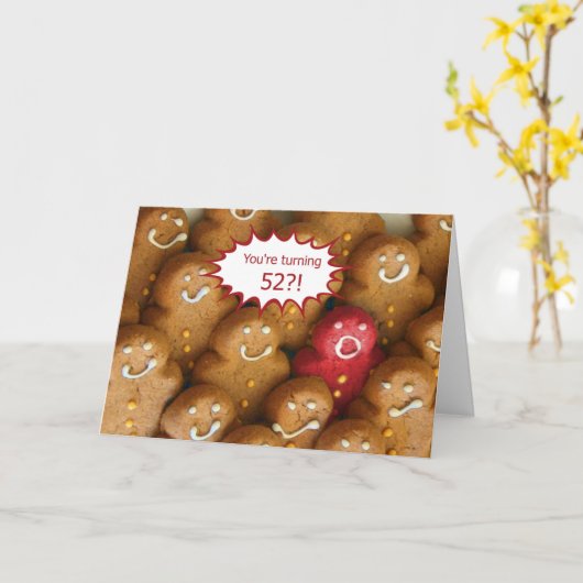 Funny Happy 52e verjaardag Hot Cookie Kaart (Gele Bloem)