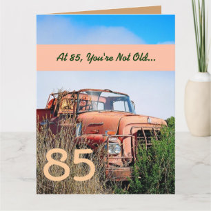 FUNNY Happy 85th Birthday  Oranje Truck V01 Kaart