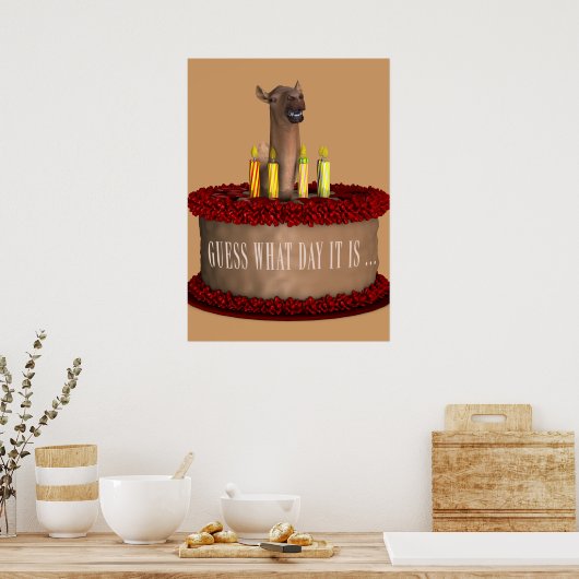 Funny Happy Birthday Camel Poster (Keuken)