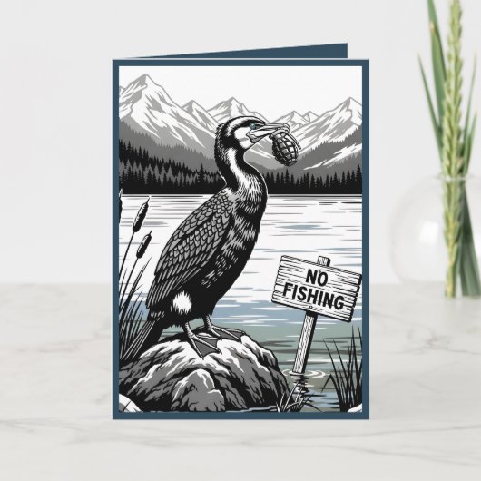 Funny Happy Birthday card for anglers Kaart (Voorkant)