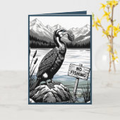 Funny Happy Birthday card for anglers Kaart (Gele Bloem)